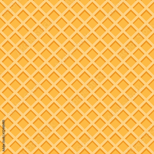 Yellow waffle seamless vector pattern