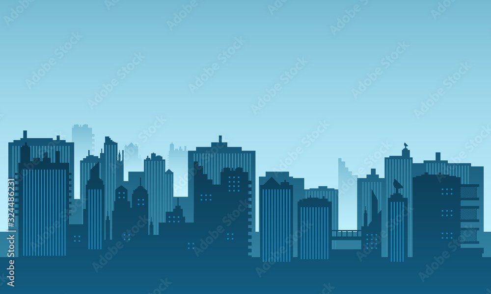 Background vector of a city in the morning.