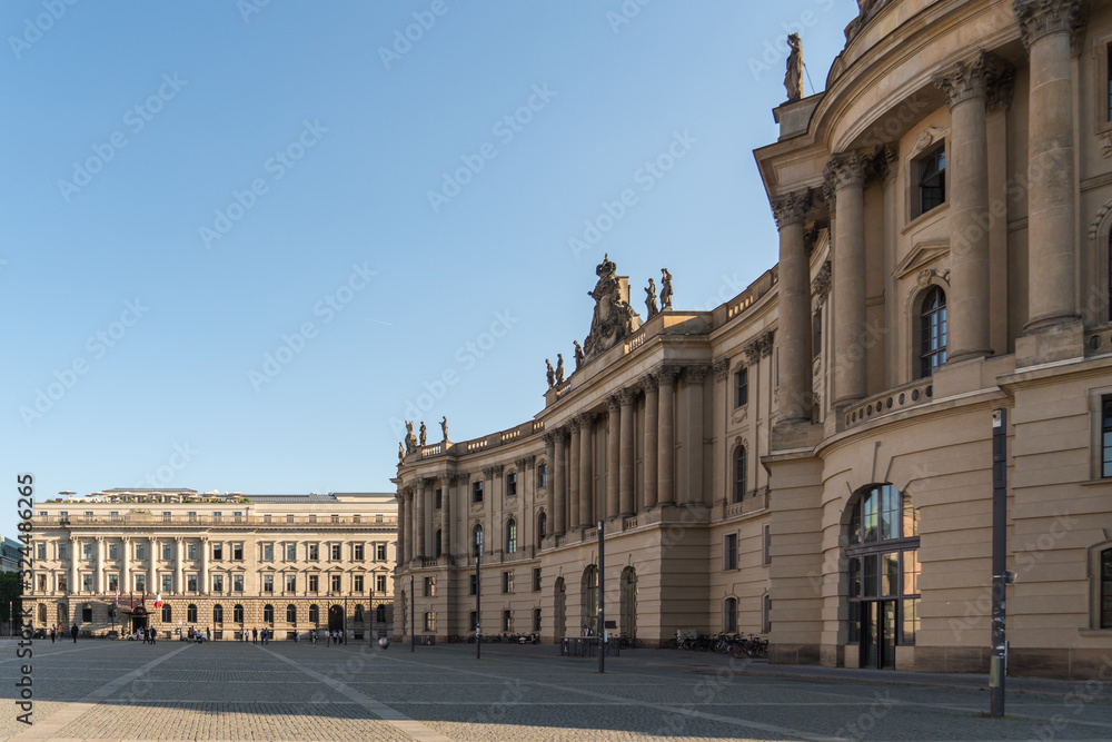 Facade of the Humboldt University law faculty located on Bebelplatz (formerly and colloquially the Opernplatz), public square in the central Mitte district of Berlin, the capital of Germany