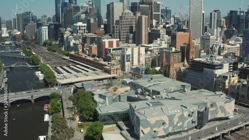 An aerial shot of Melbourne City, along CBD, Melbourne Australia
