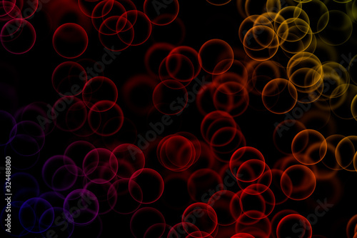 A black background with several red bubbles