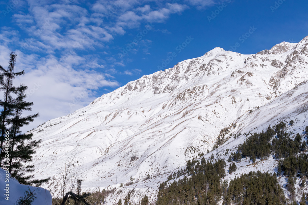 snow-capped mountains, Caucasus Russia.