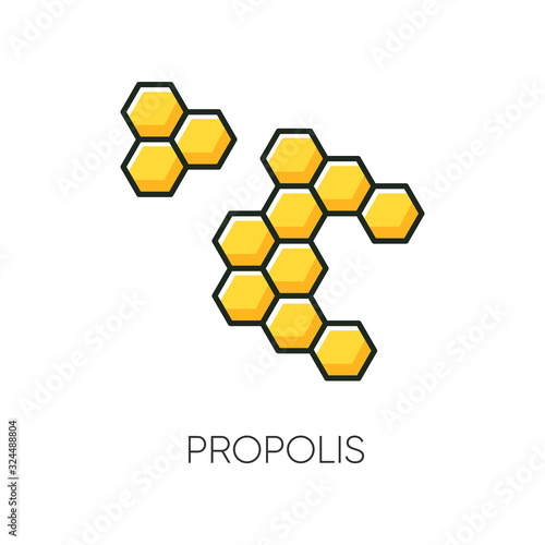 Propolis RGB color icon. Honey combs. Hive cell. Acne treatment component. Beekeeping, beeswax. Healing skincare. Agriculture. Korean beauty cosmetic ingredient. Isolated vector illustration