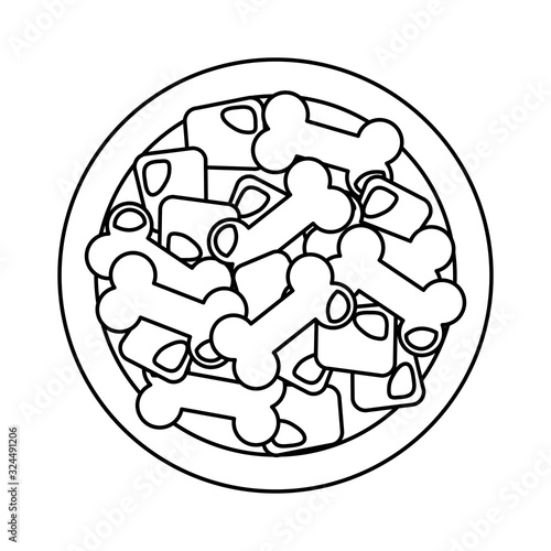 view aerial of dish food dog animal isolated icon vector illustration design