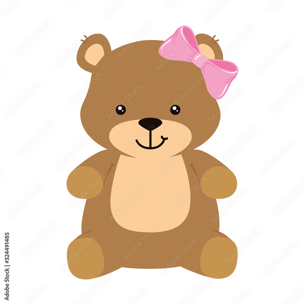 cute teddy bear female isolated icon vector illustration design cute teddy bear female isolated icon vector illustration design