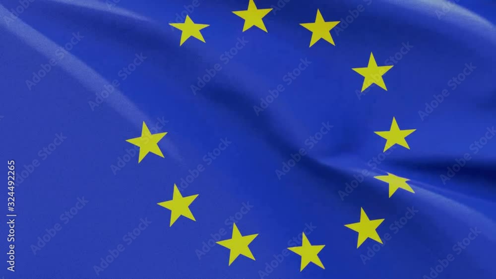 waving flag of the European Union one misisng star brexit realistic fabric texture waving flag of the European Union one misisng star brexit realistic fabric texture