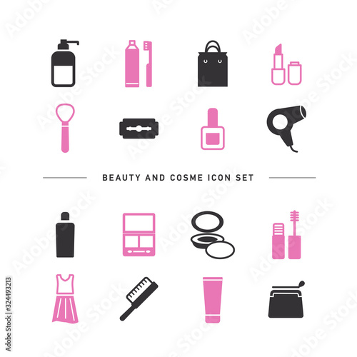 BEAUTY AND COSME ICON SET