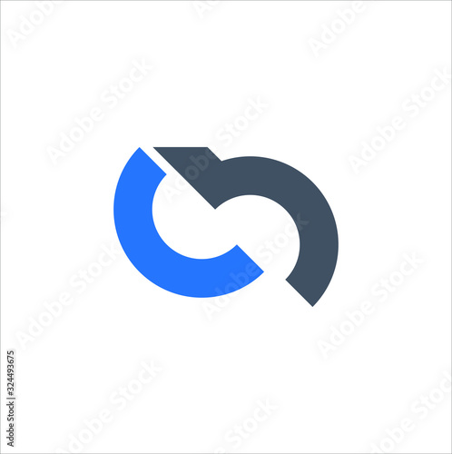 letter CB joint logo design vector technology illustration