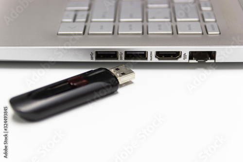 flash drive with laptop computer for conncet to USB port photo