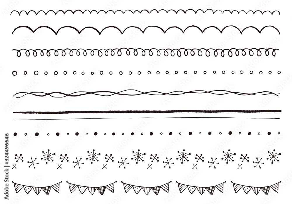 Fototapeta premium 手描きの飾り罫のセット