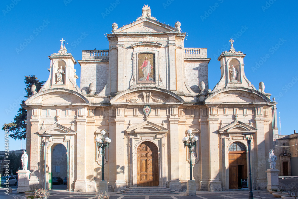 Front of Collegiate church of St Paul Rabat Malta Front of Collegiate church of St Paul Rabat Malta