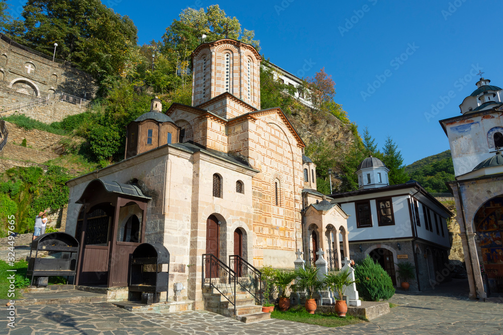 Medieval Monastery St. Joachim of Osogovo Near Kriva Palanka. The Domes of the Church. Christianity. East Orthodox Monastery.