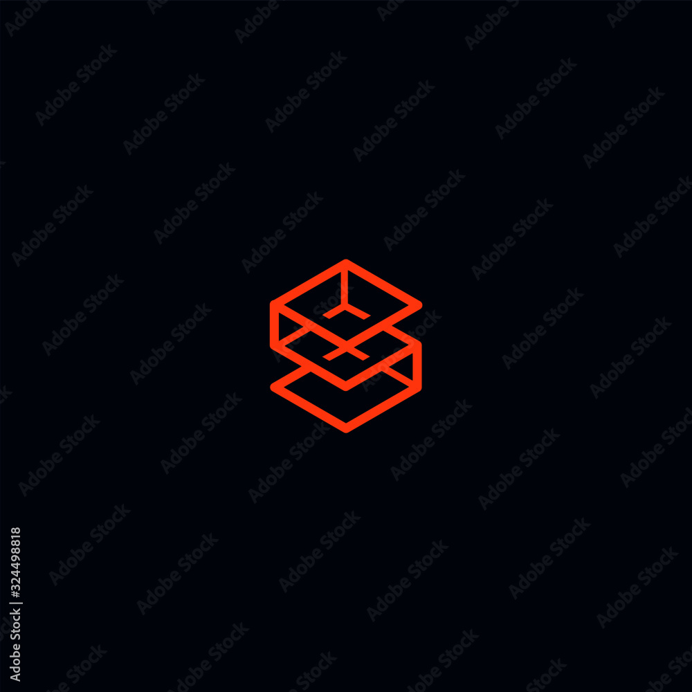 S letter logo abstract geometric design S letter logo abstract geometric design