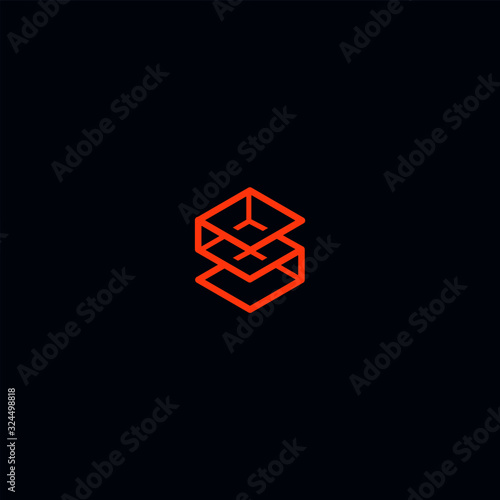 S letter logo abstract geometric design © Bintang