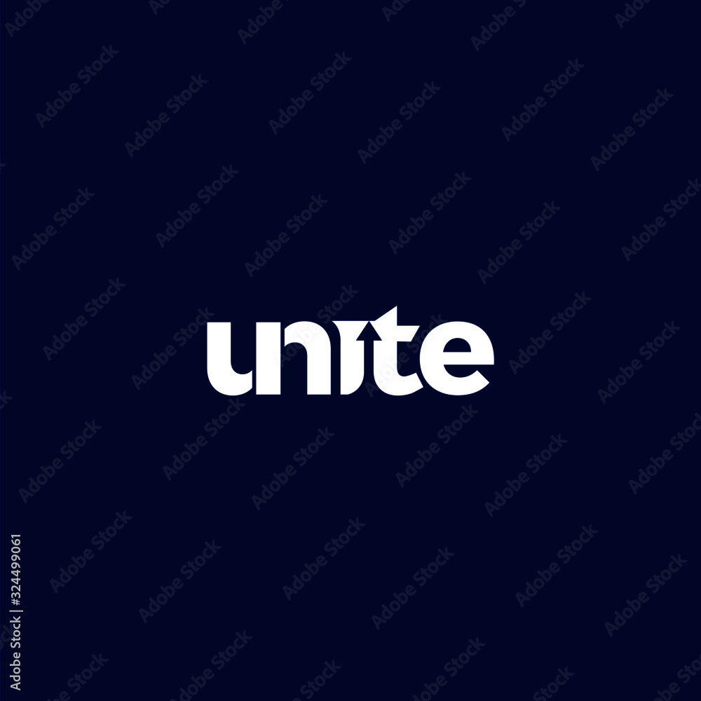 Unite logo type with arrow up