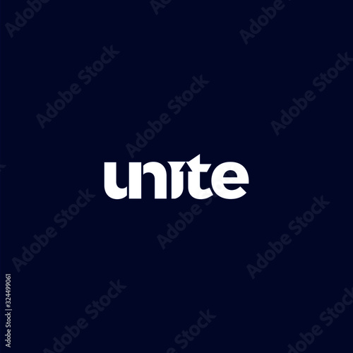 Unite logo type with arrow up