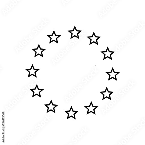 Europe union star line icon. Vector in flat