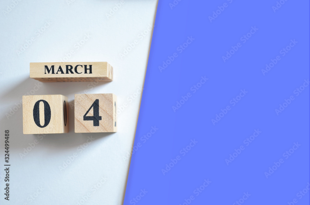 March 4, Empty white - Blue background. March 4, Empty white - Blue background.