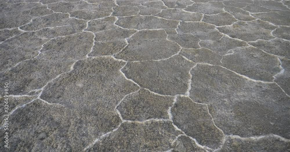 Nature crack ground background texture in Emerald Salt Lake, Qinghai Province China Nature crack ground background texture in Emerald Salt Lake, Qinghai Province China