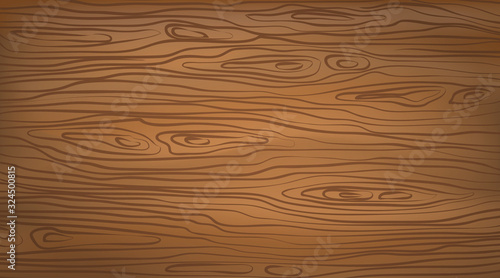 Brown horizontal wooden cutting, chopping board, table or floor surface. Wood texture. Vector illustration