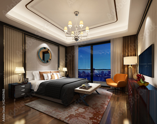 3D rendering bed room, so comfortable