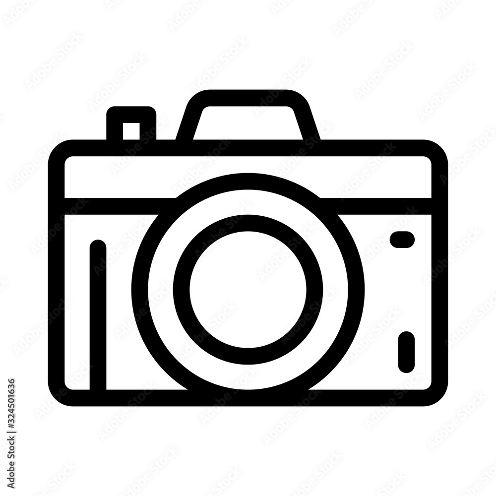 Photo Camera Icon Vector. Outline Photo Camera Sign. Isolated Contour Symbol Illustration Photo Camera Icon Vector. Outline Photo Camera Sign. Isolated Contour Symbol Illustration