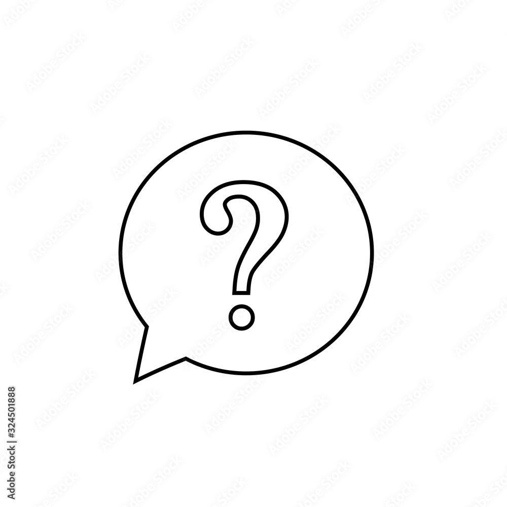 Question Mark line icon vector illustration in flat Question Mark line icon vector illustration in flat