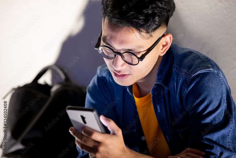 man upset while using phone man upset while using phone