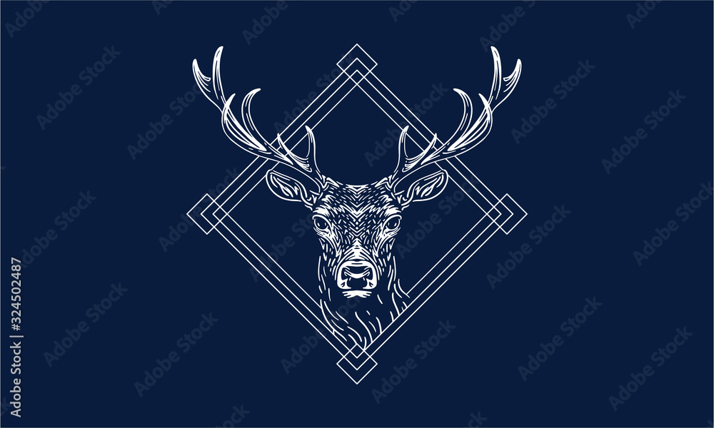 Fototapeta premium deer on dark background