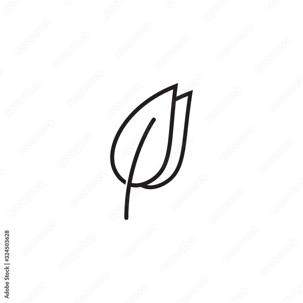 natural set of green leaves line natural set of green leaves line