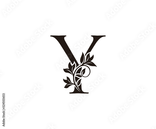 Elegant letter Y. Graceful royal style. Calligraphic beautiful logo. Vintage drawn emblem for book design, brand name, business card, Restaurant, Boutique, Hotel. 