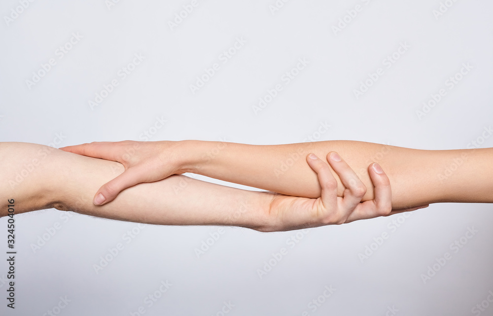 Two hands to sit together for each other. Two hands to sit together for each other.