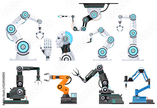 Robotic engineering vector illustrations.