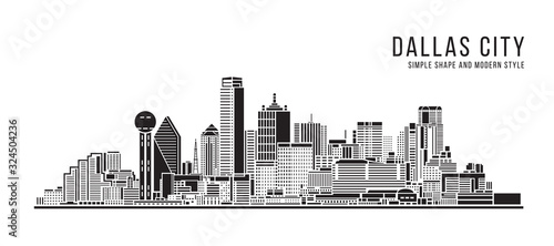 Cityscape Building Abstract Simple shape and modern style art Vector design - Dallas city photo