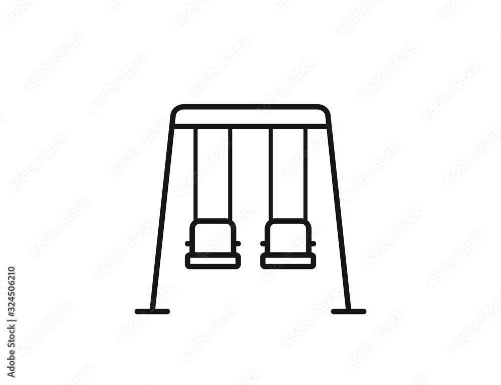 Swing, Swing for Playground. Garden or Park Outdoor Rest. Swings glyph vector web icon in flat style on white background. EPS 10 top view Swing, Swing for Playground. Garden or Park Outdoor Rest. Swings glyph vector web icon in flat style on white background. EPS 10 top view