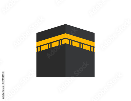 Kaaba. Kaaba icon for hajj vector web icon isolated on white background, EPS 10, top view