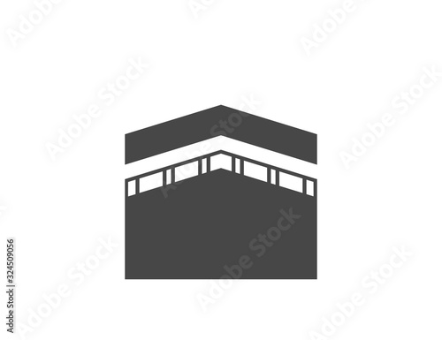 Kaaba. Kaaba icon for hajj vector web icon isolated on white background, EPS 10, top view