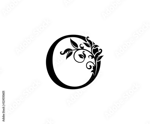 Classy Elegant letter O. Graceful royal style. Calligraphic beautiful logo. Vintage drawn emblem for book design, weeding card, brand name, business card, Restaurant, Boutique, Hotel. 