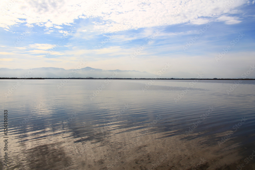 The Canet en Roussillon lagoon, a protected wetland in the south of Perpignan, France