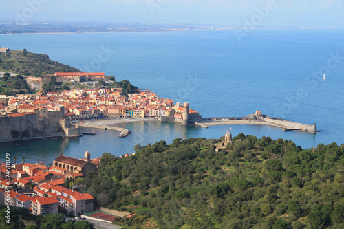 The famous Town of Collioure, in the foothills of the Pyrenees, located in Vermeille coast, the last stretch of the Rousillon coast before the Spanish border