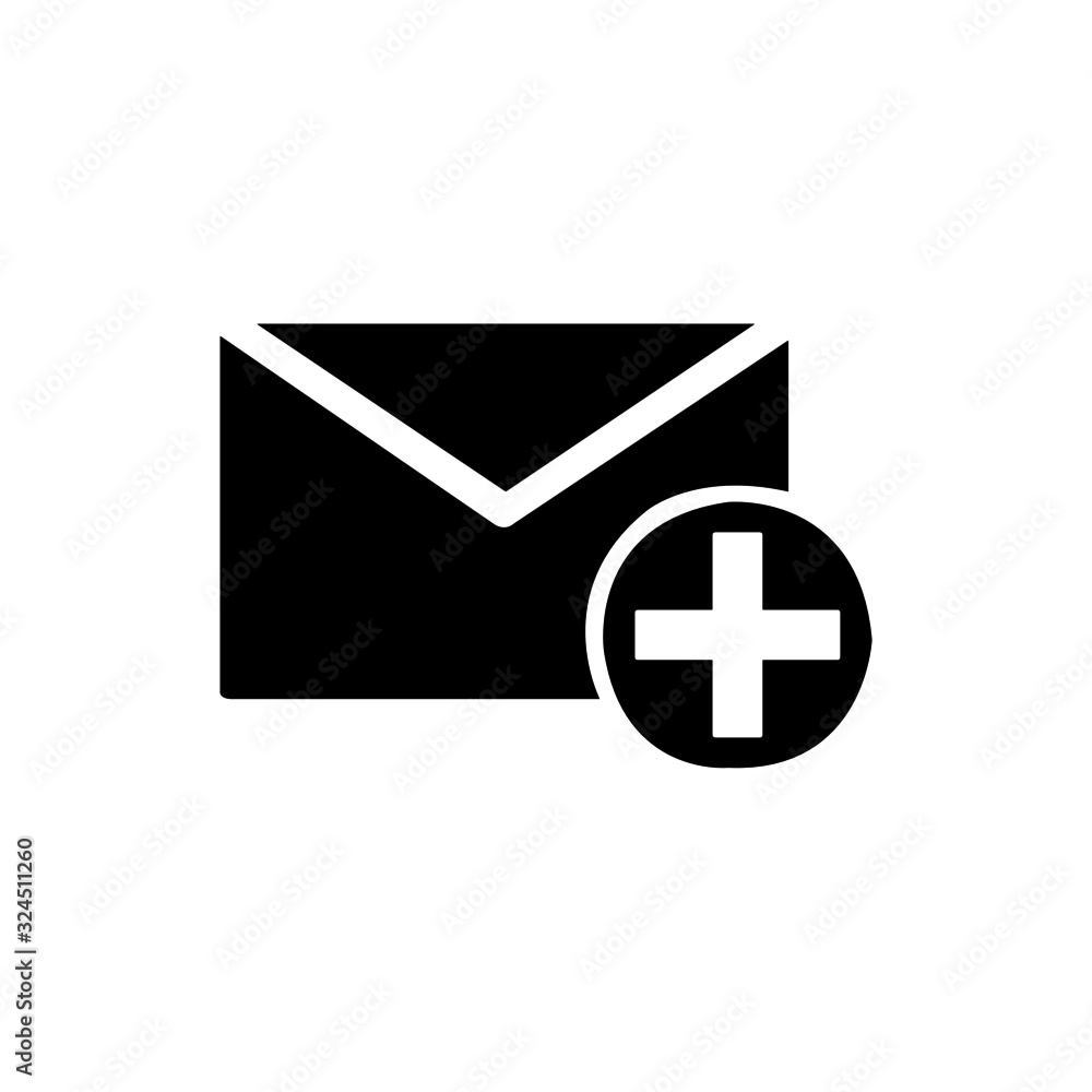 mail with plus icon vector - illustration mail with plus icon vector - illustration