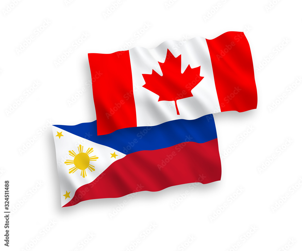 Flags of Canada and Philippines on a white background Flags of Canada and Philippines on a white background