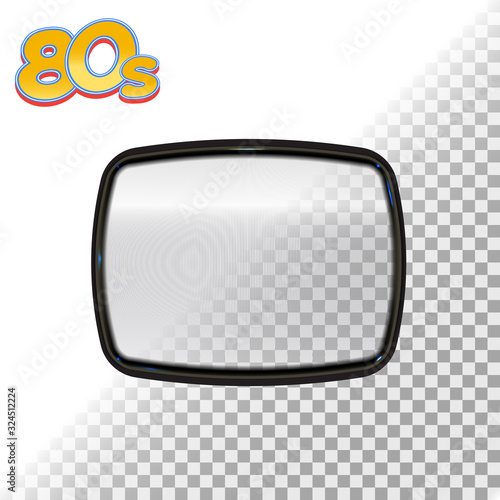 old TV screen with vertical image distortion bands. visual effect. isolated on a transparent background. 80's style