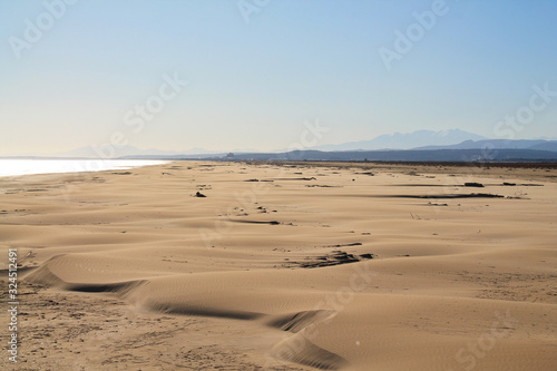The Amazing sandy beach in Gruissan in the Aude department  France