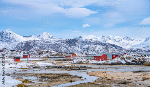 idyllic winter landscape on...