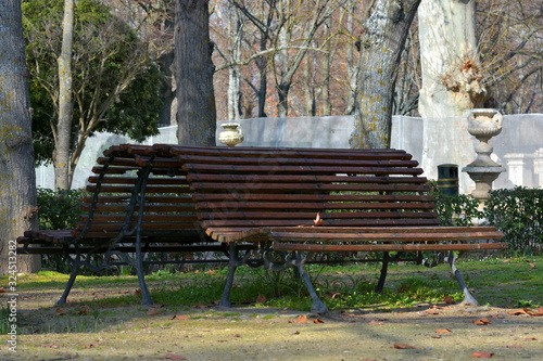 Wooden bench in the park