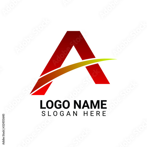 Awesome unique colorful creative letter logo, A letter logo design vector template for company