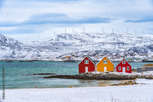 idyllic winter landscape on...