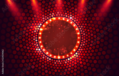 Red frame retro billboard, blank showtime text.