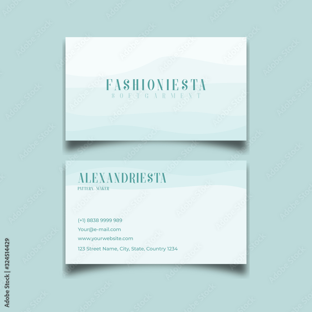 Minimalist Blue pattern fashion abstract Business card template